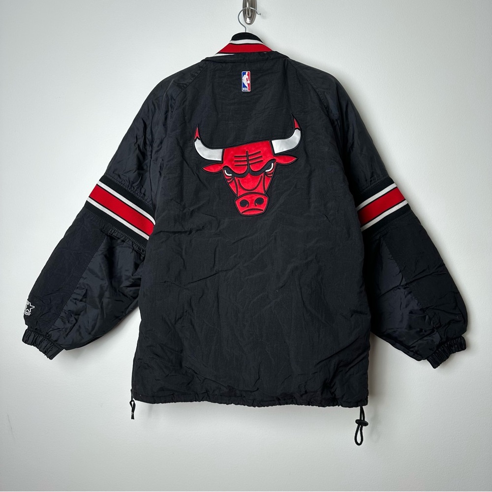 Vintage 90’s Chicago Bulls 1/4 Zip Pullover Embroidered Starter Jacket - Picture 11 of 15